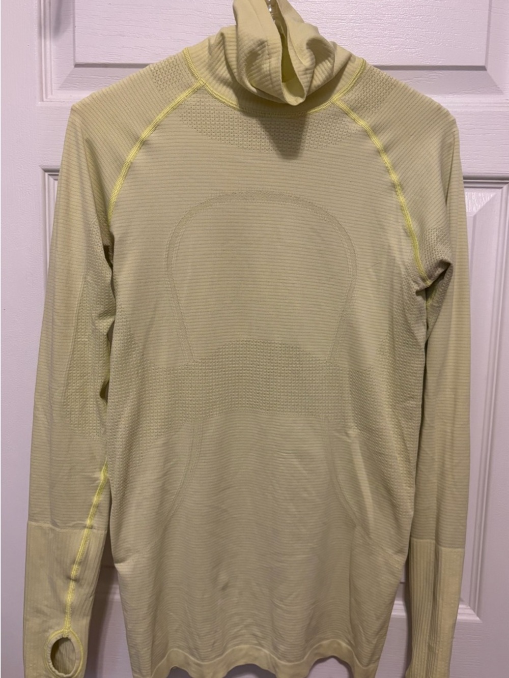 lululemon athletica light yellow long sleeve turtleneck pullover